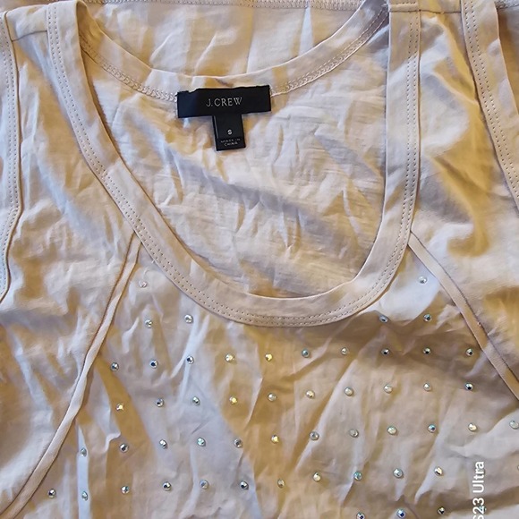 Womens rose with rhinestone tank. Sz S. J.crew - Picture 3 of 3